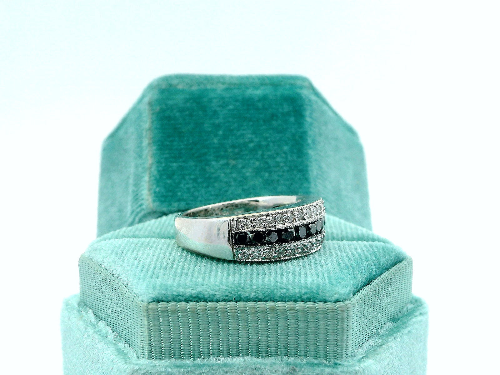 14K Black Diamond Band