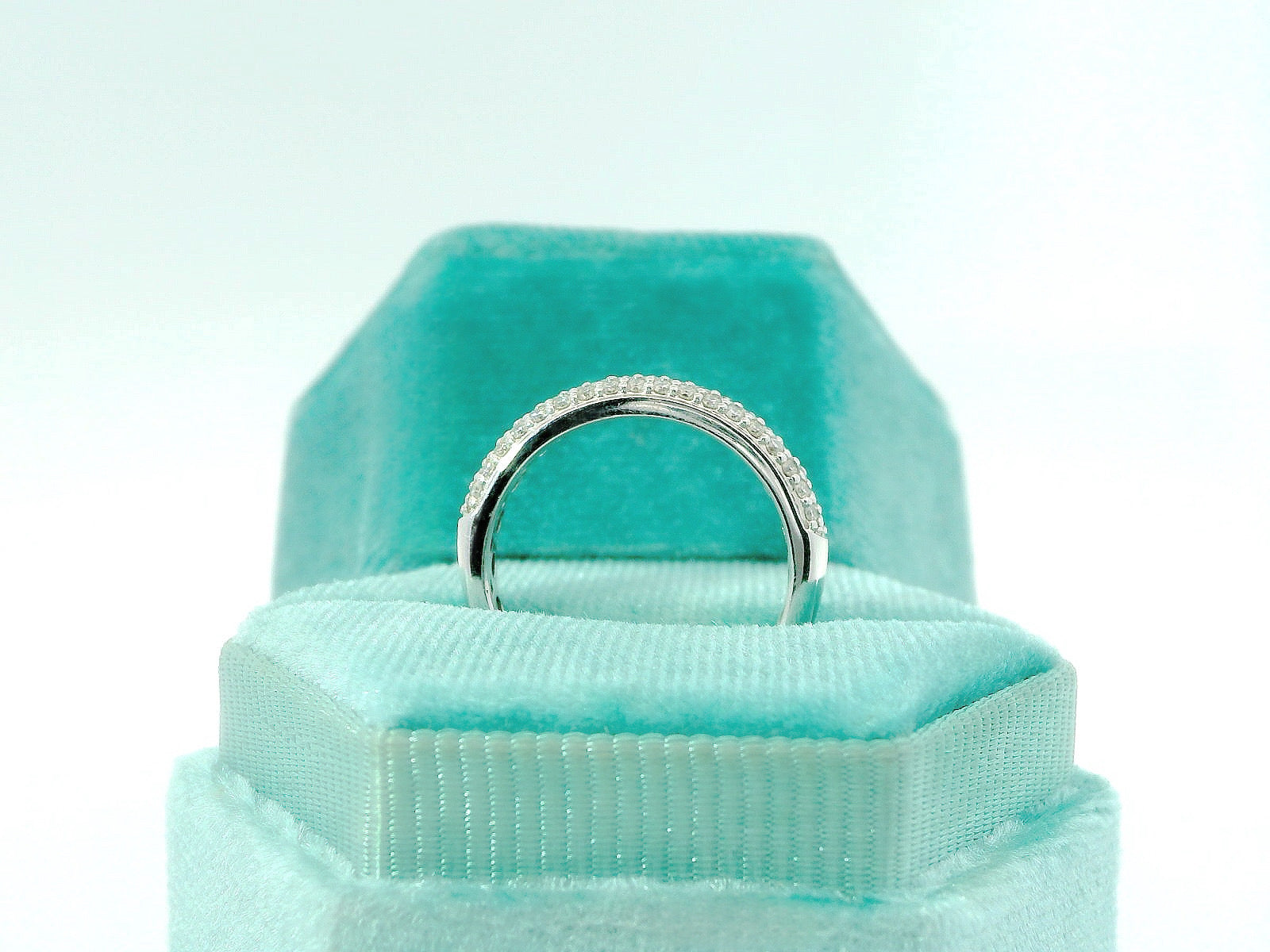14K Three Row Diamond Wedding Ring