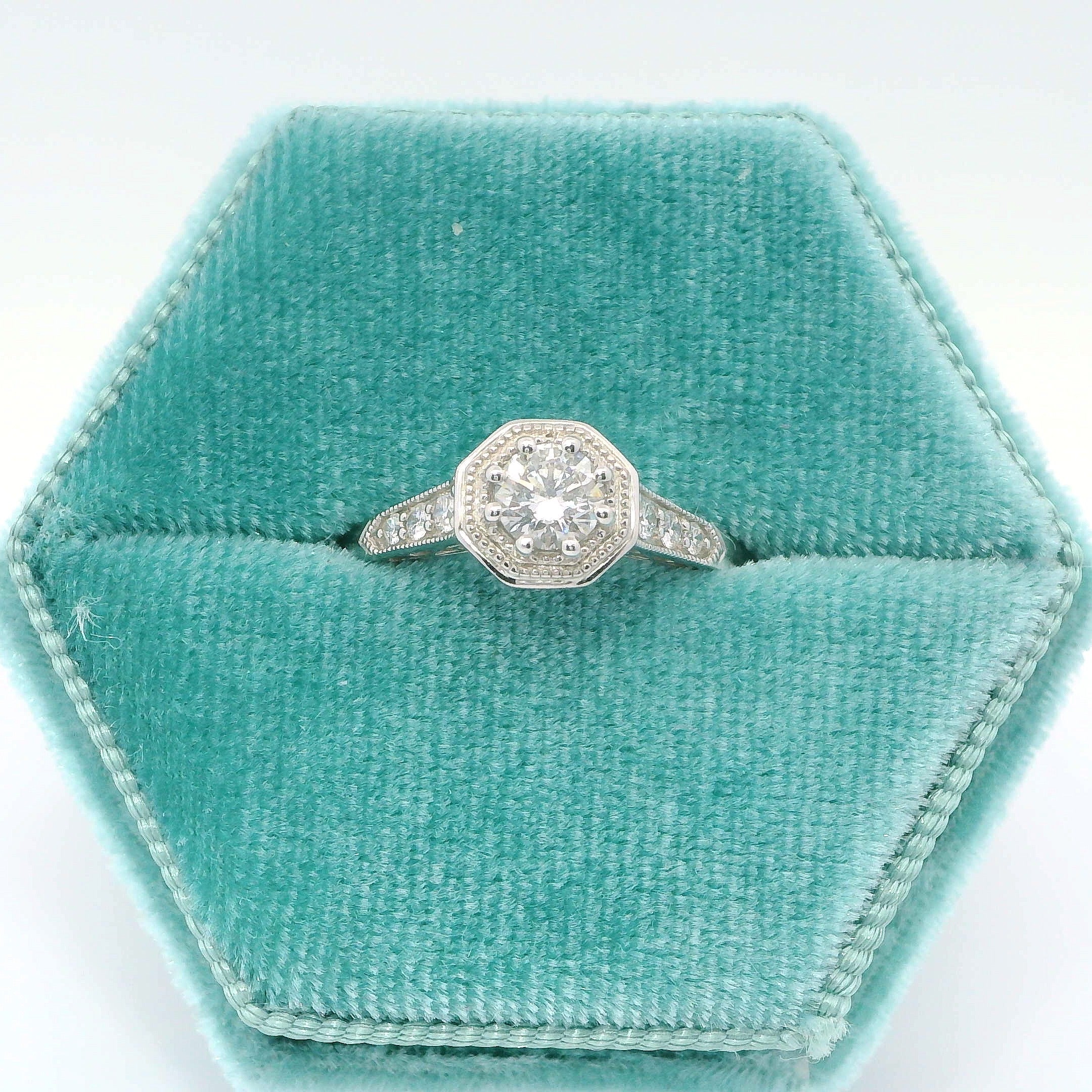 White Gold Halo Diamond Ring