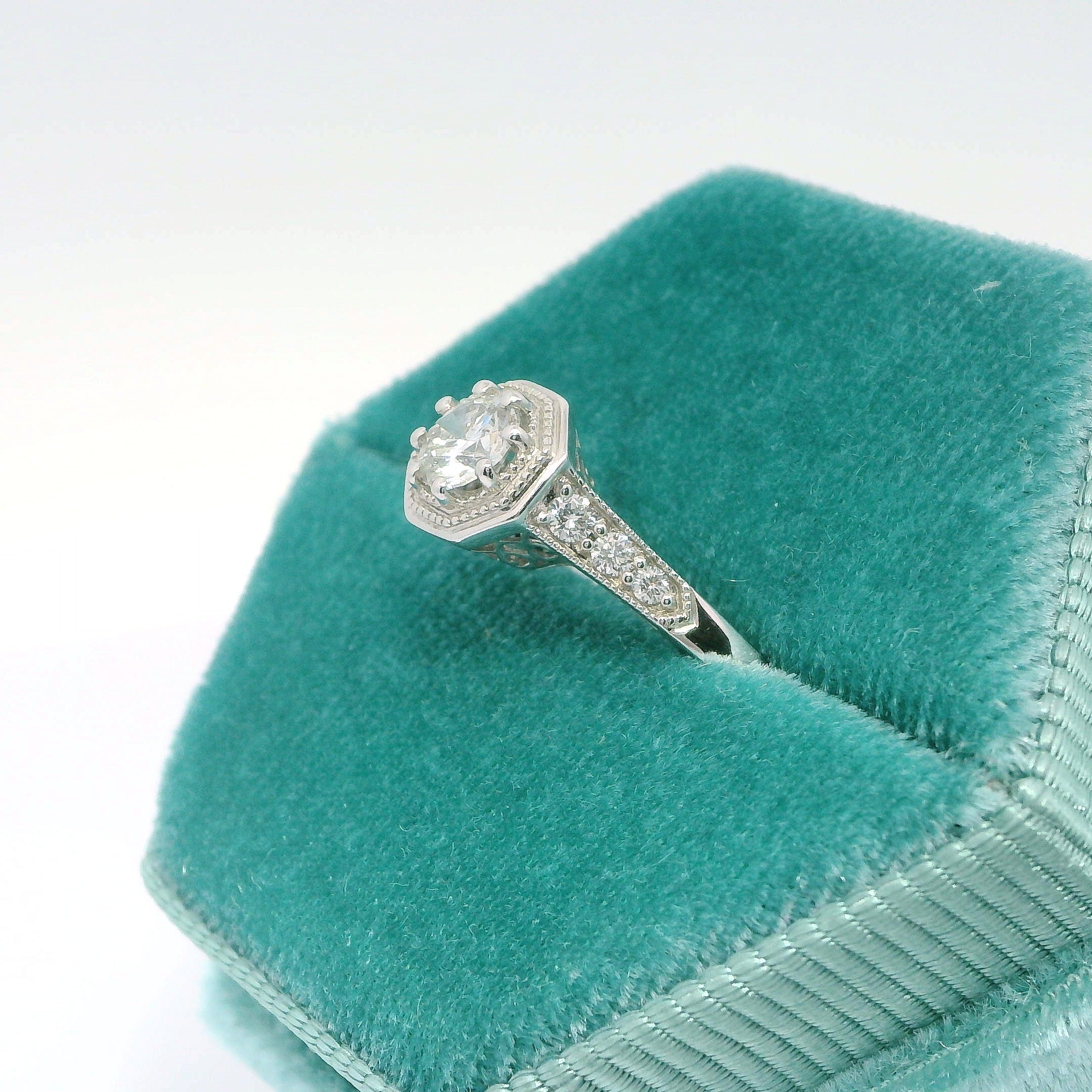 White Gold Halo Diamond Ring