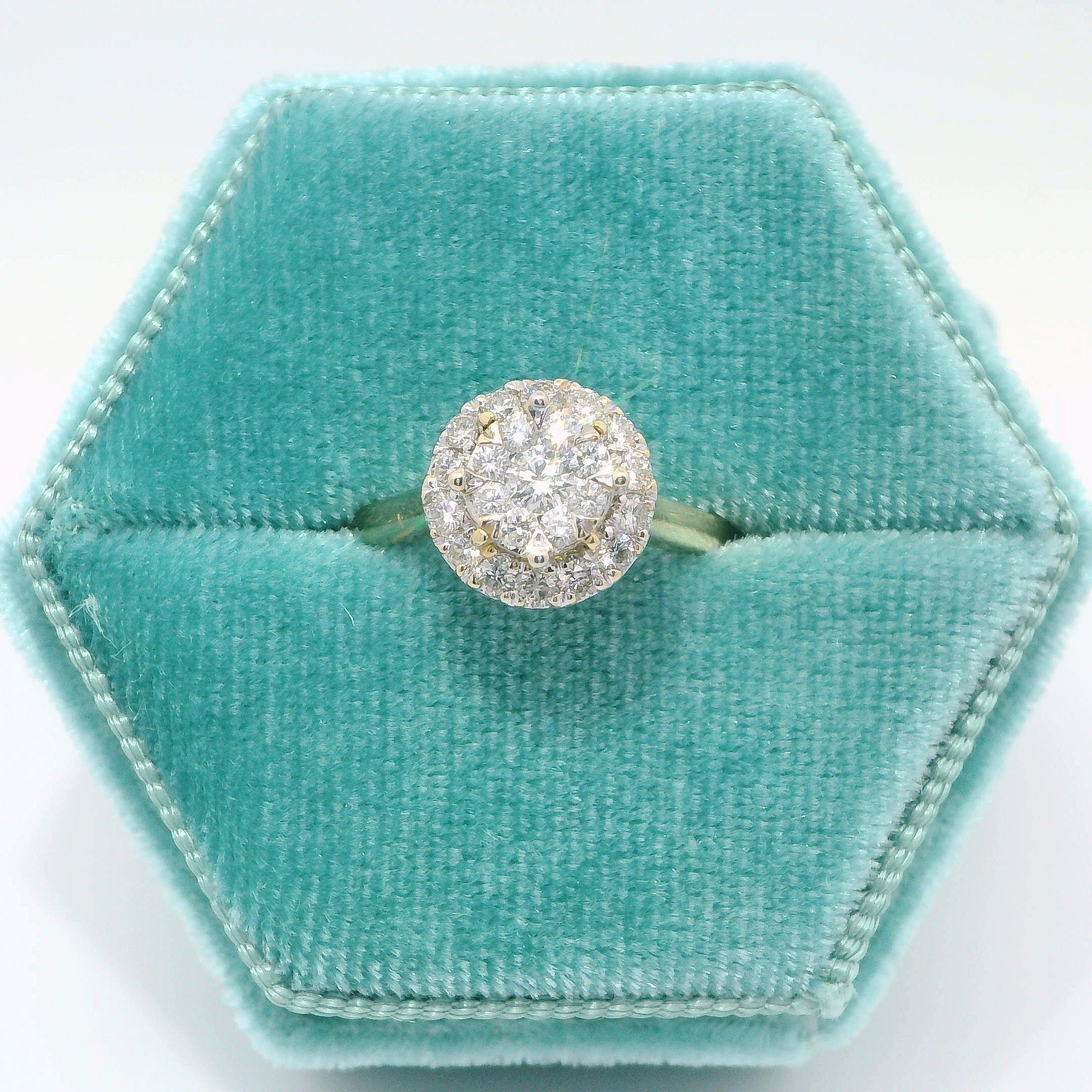 14K Vintage Cluster Dia Ring