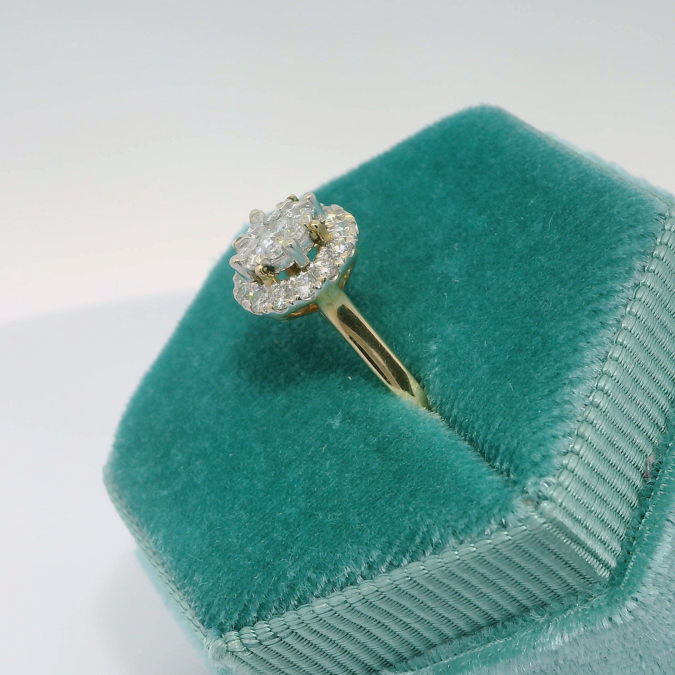 14K Vintage Cluster Dia Ring