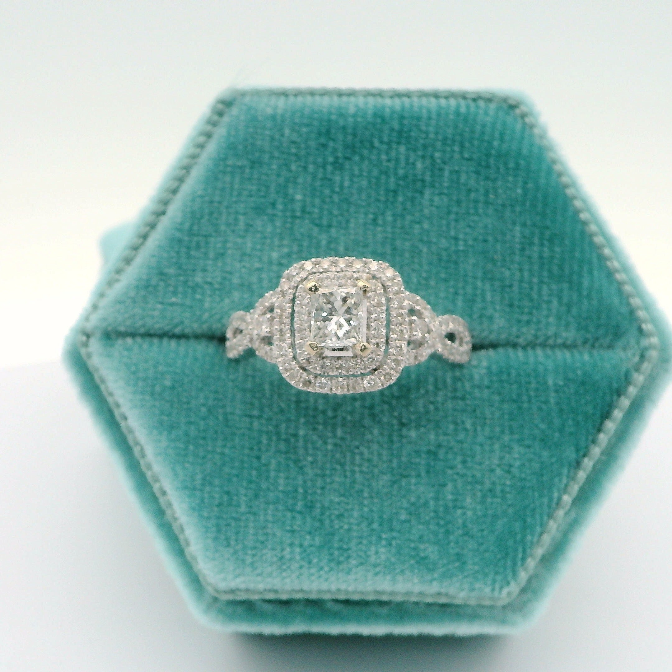 14K Emerald Cut Engagement Ring