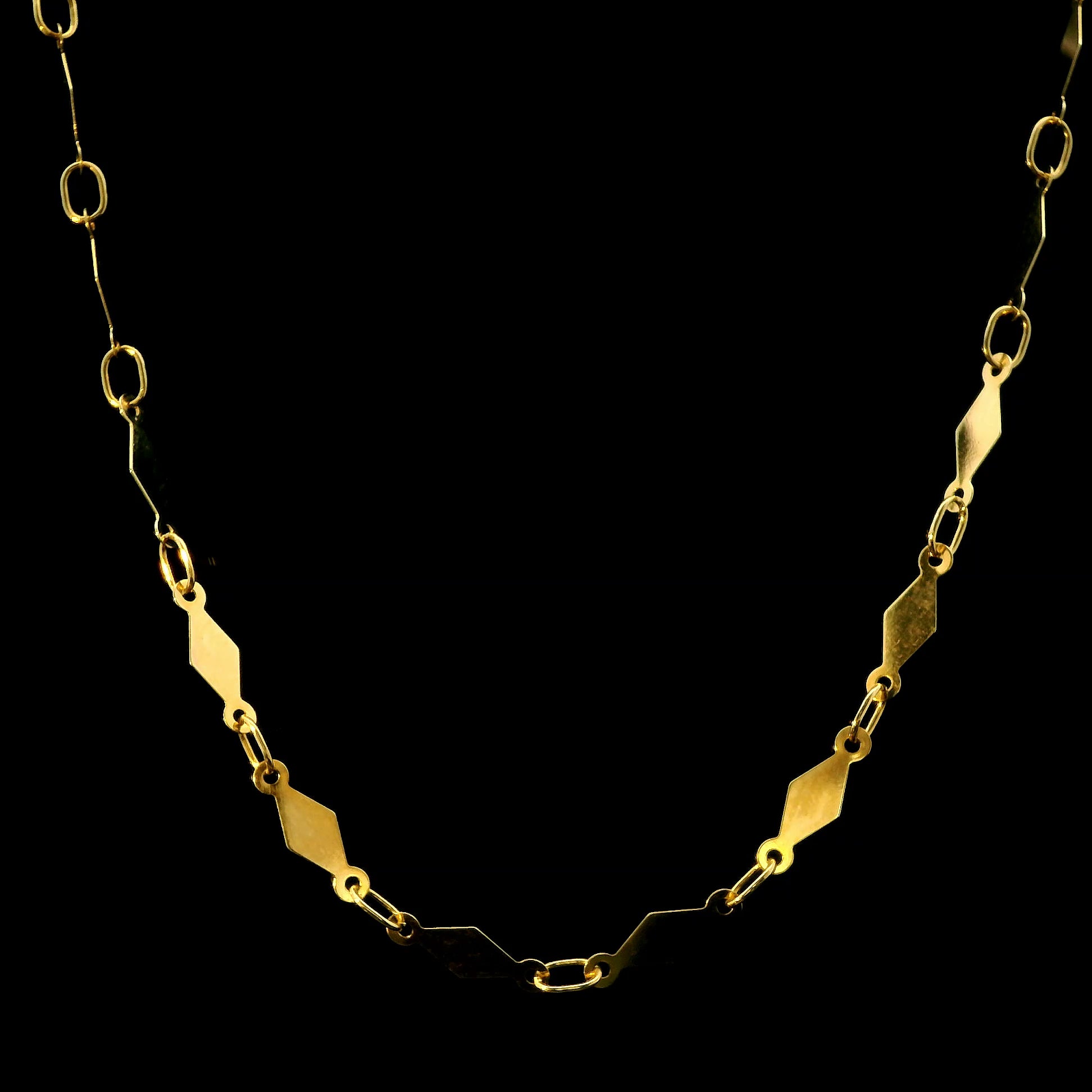 14K Dia Shape Mirror Chain