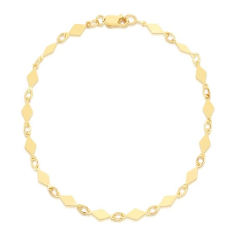 14K Dia Shape Mirror Chain