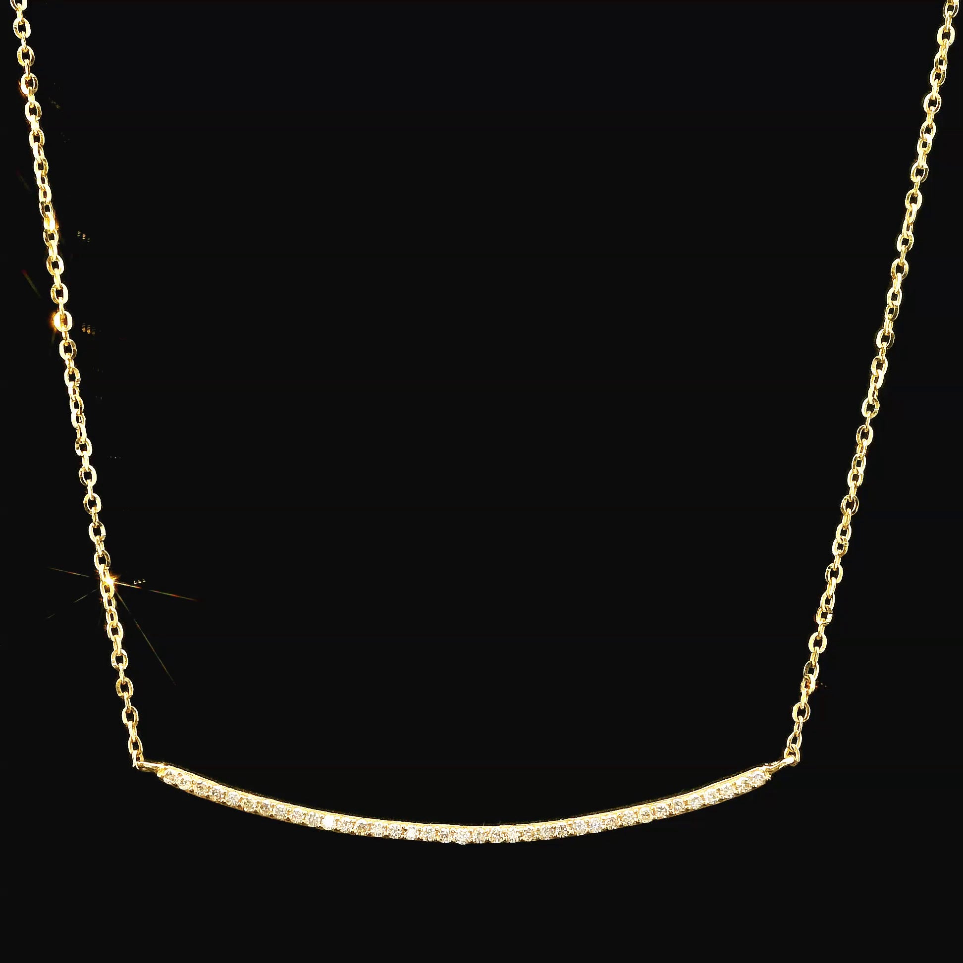 14K Dia Bar Necklace