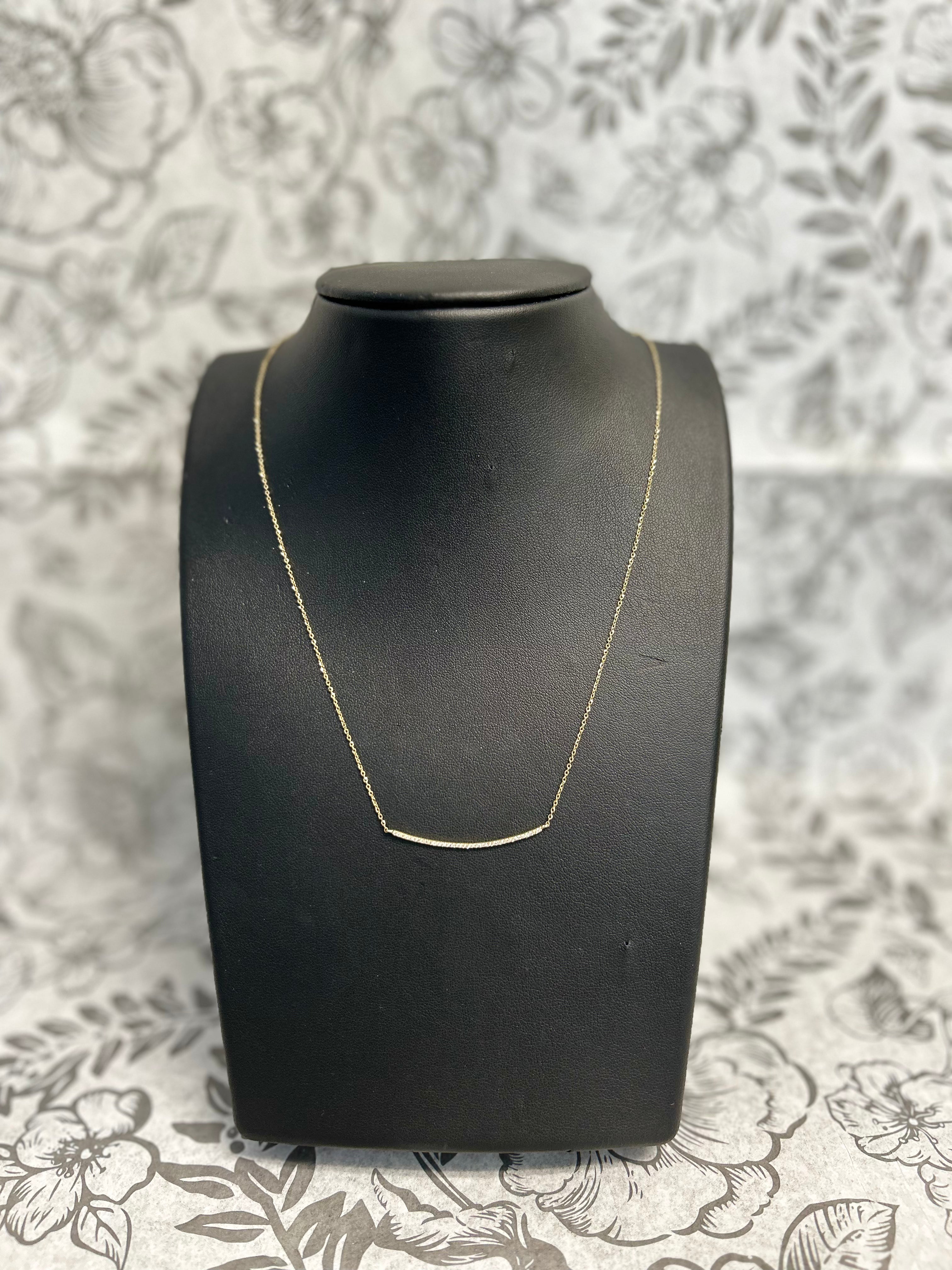 14K Dia Bar Necklace