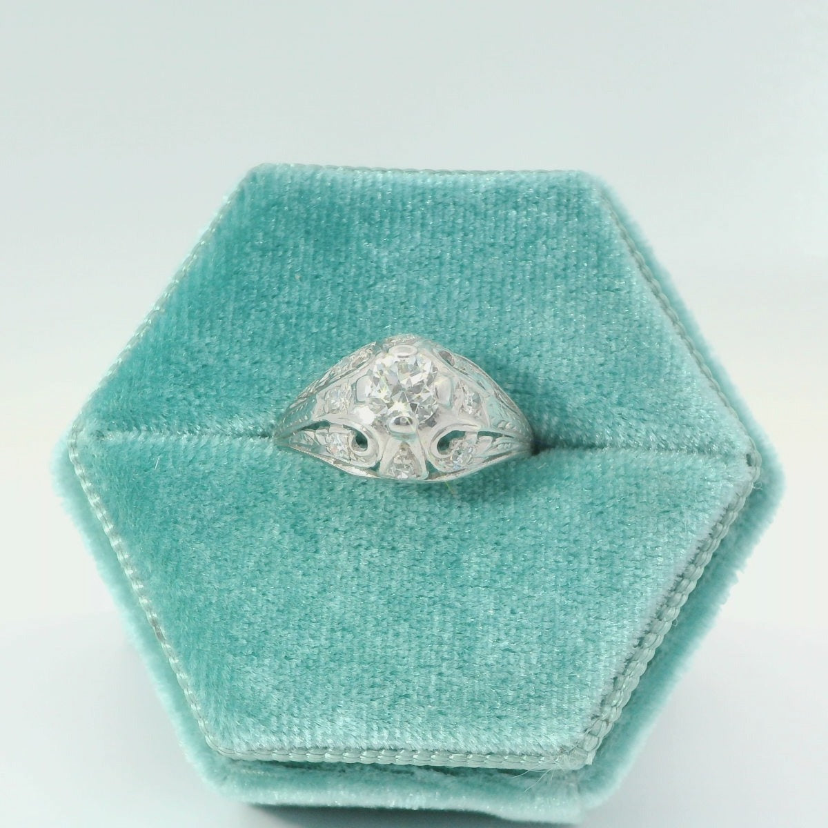 Platinum Art Deco Engagement Ring