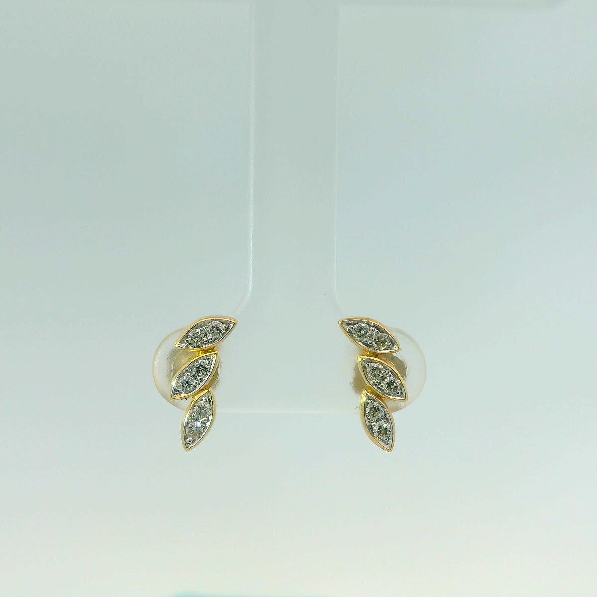 10K Diamond Feather Earrings