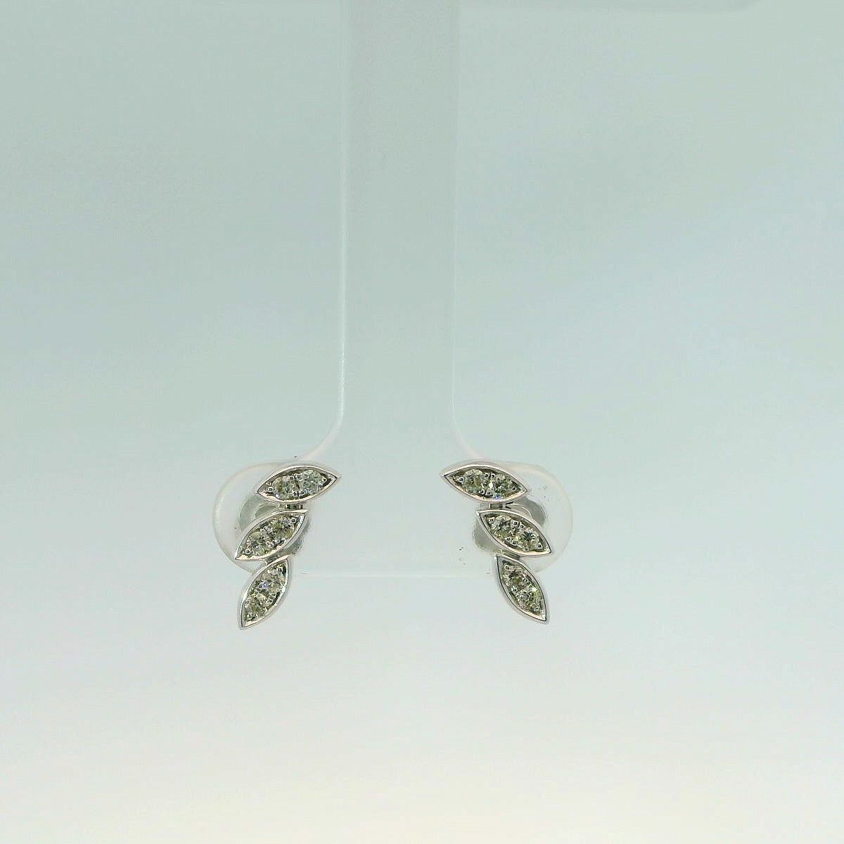 10K Diamond Feather Earrings