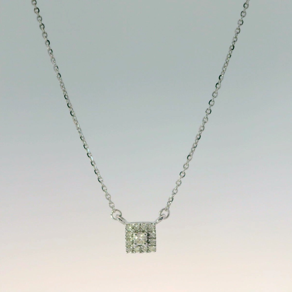 10K Square Pendant Necklace