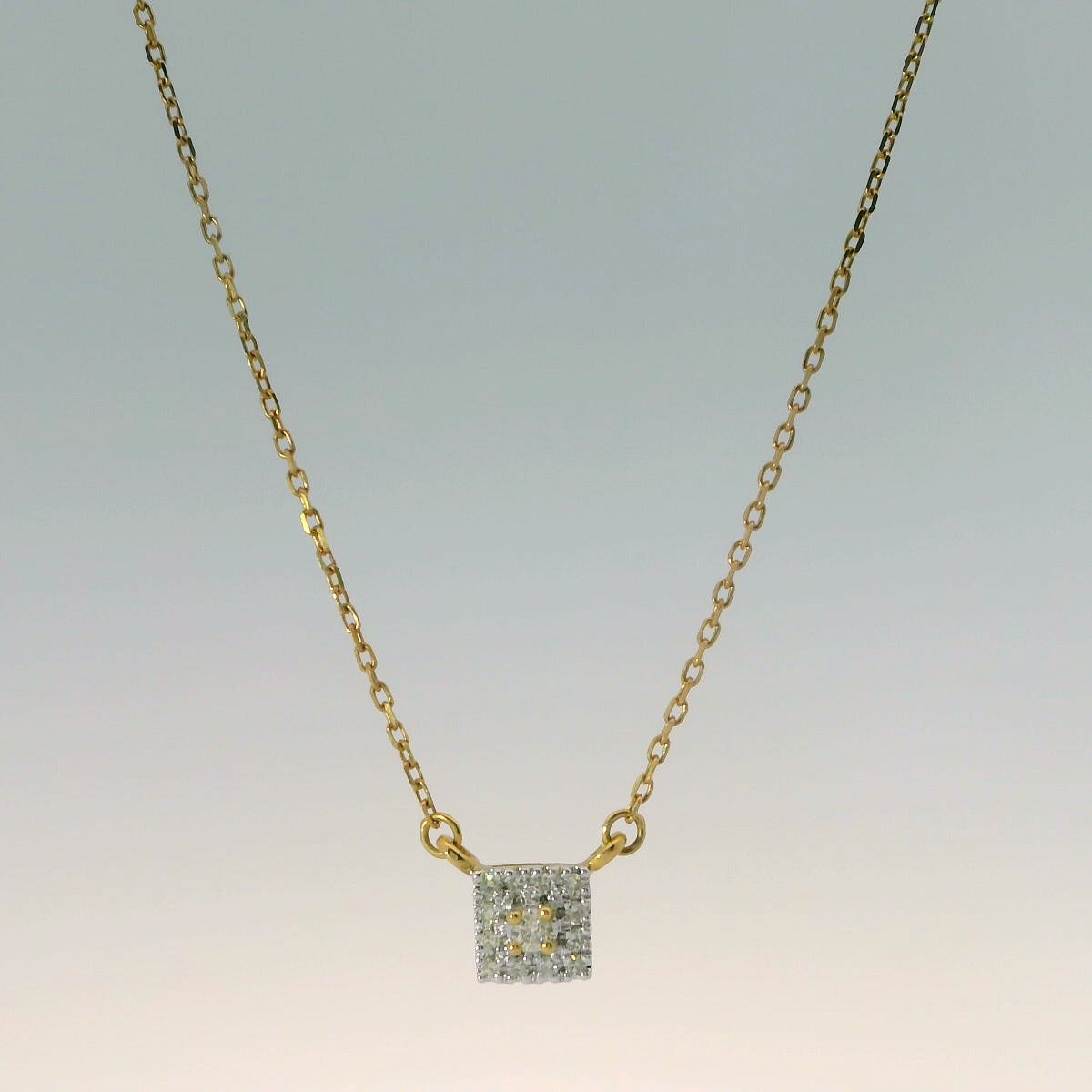 10K Square Pendant Necklace