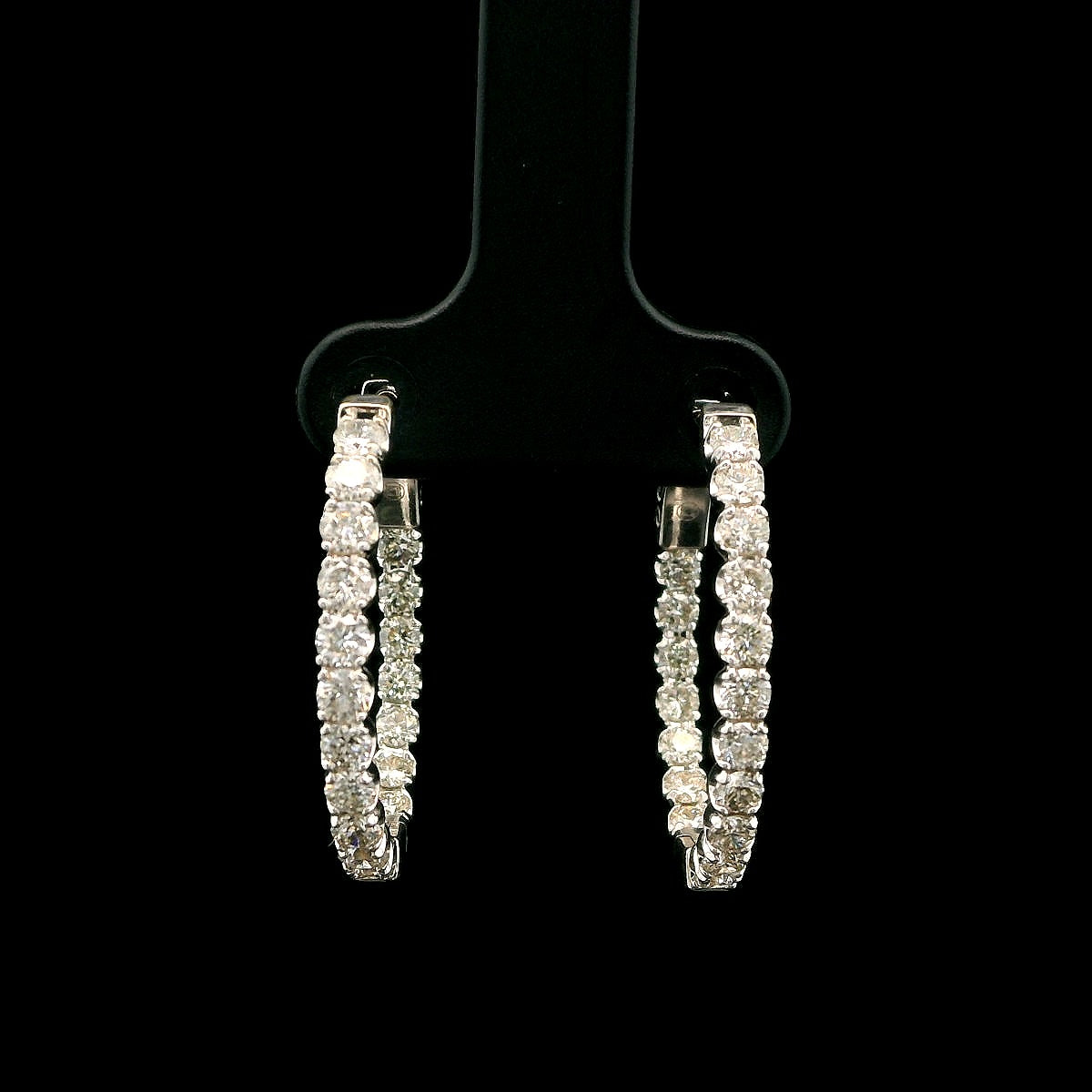 14K Diamond Hoop Earrings