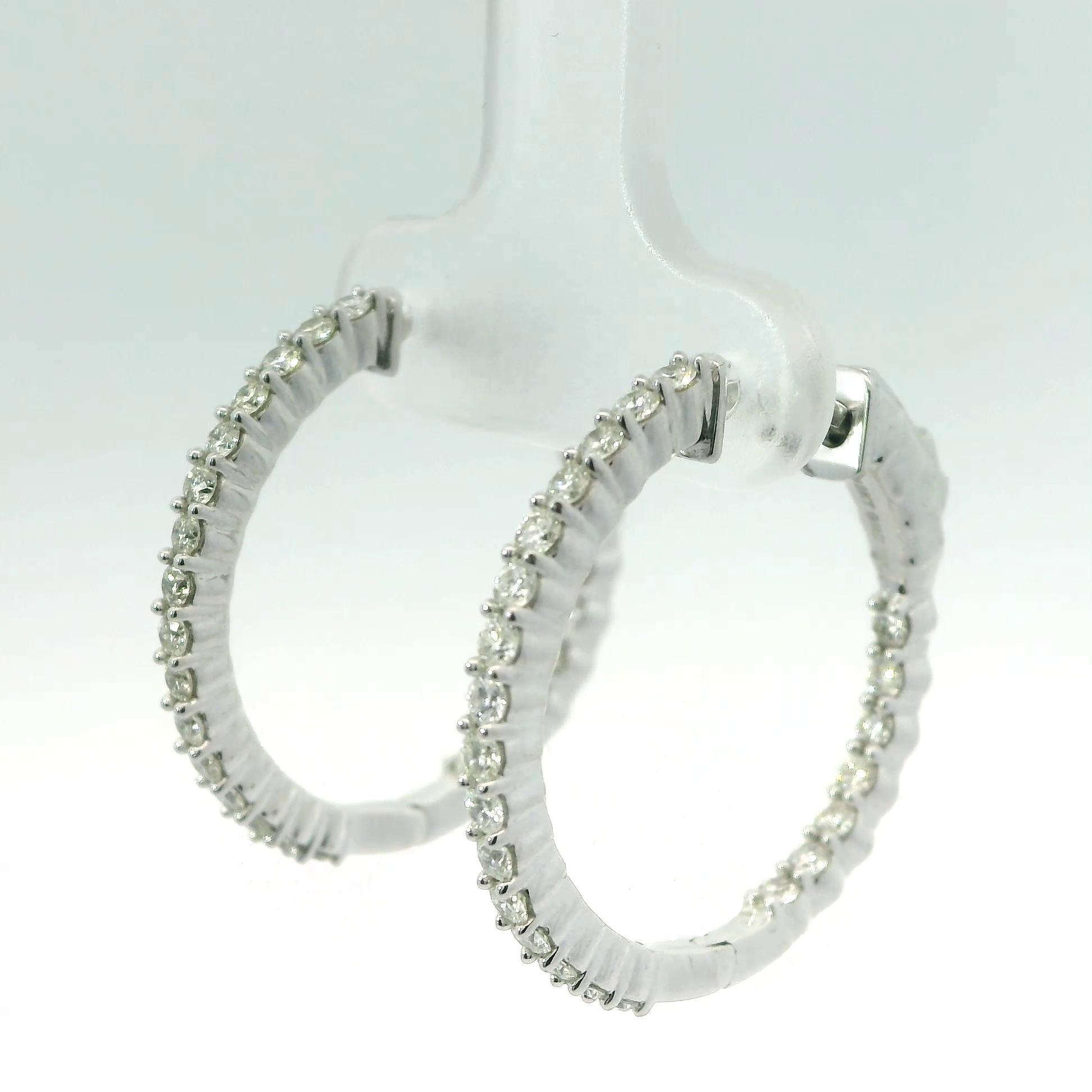 10K Diamond Hoop Earrings