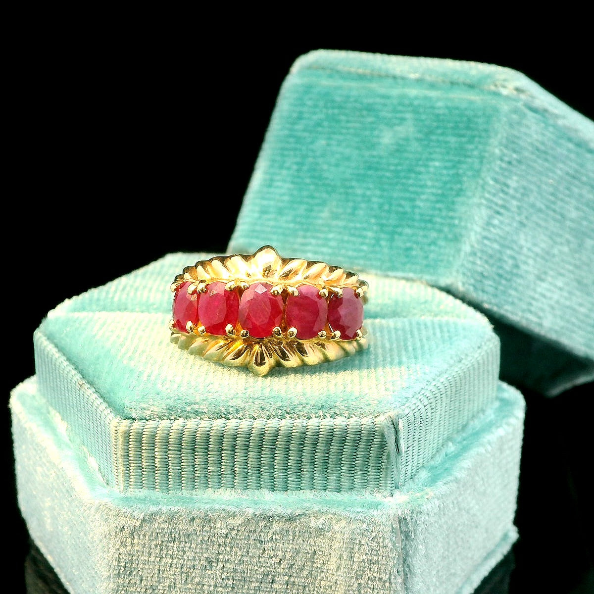 14K 5 Oval Ruby Ring