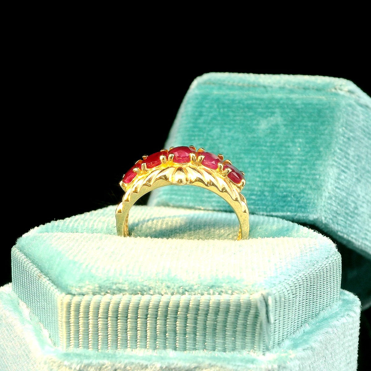 14K 5 Oval Ruby Ring