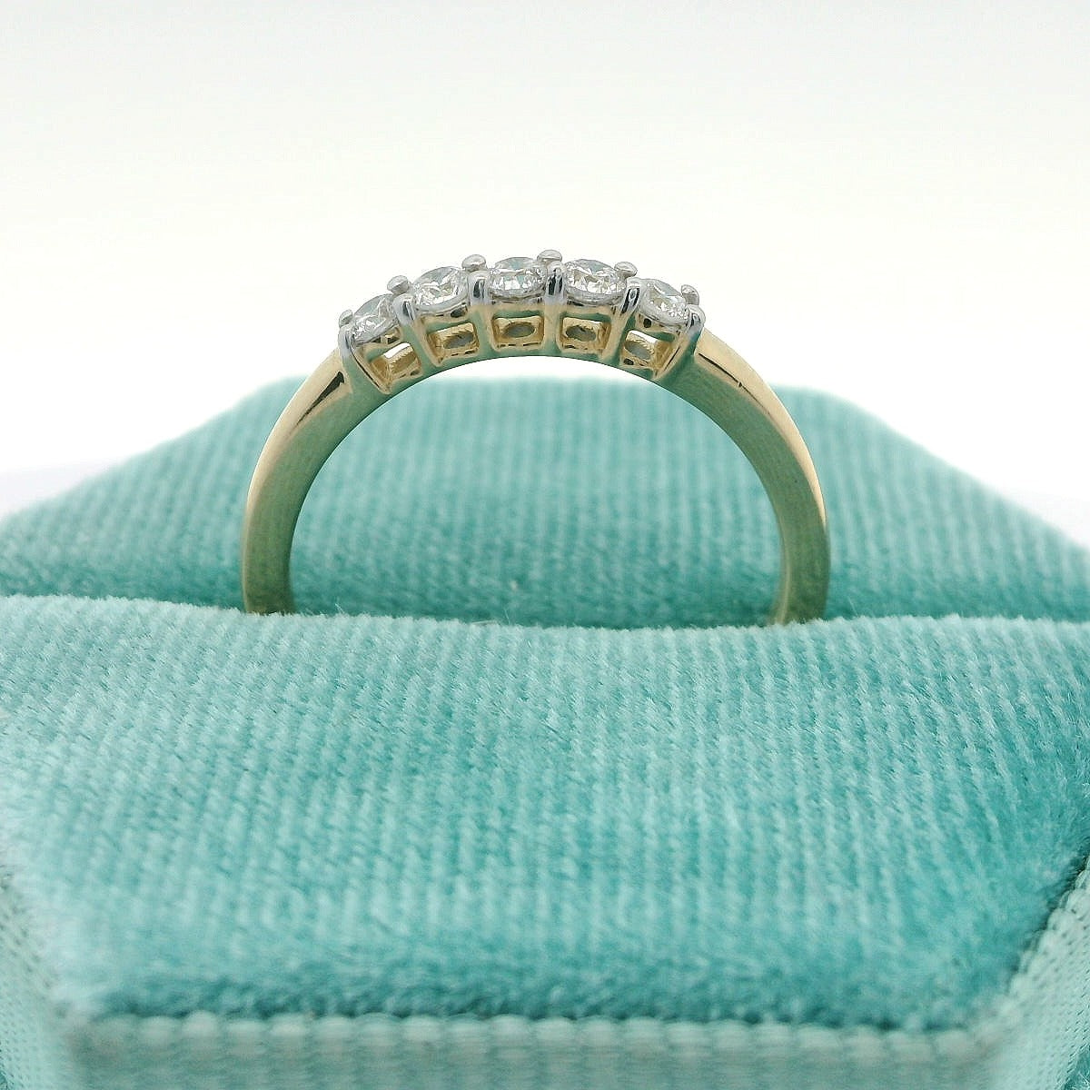 14K 5 Stone Diamond Wedding Band