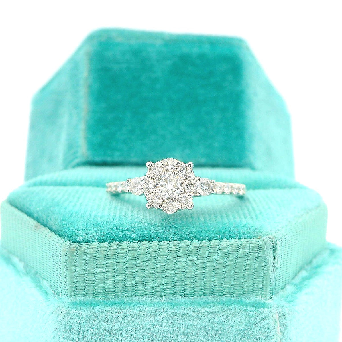 14K Floral Diamond Engagement Ring