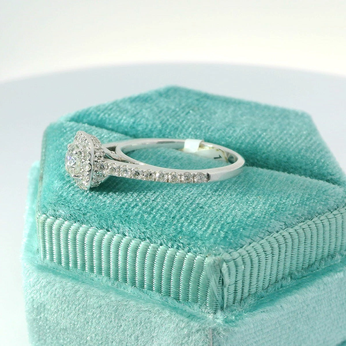 14K Cushion Halo Engagement Ring