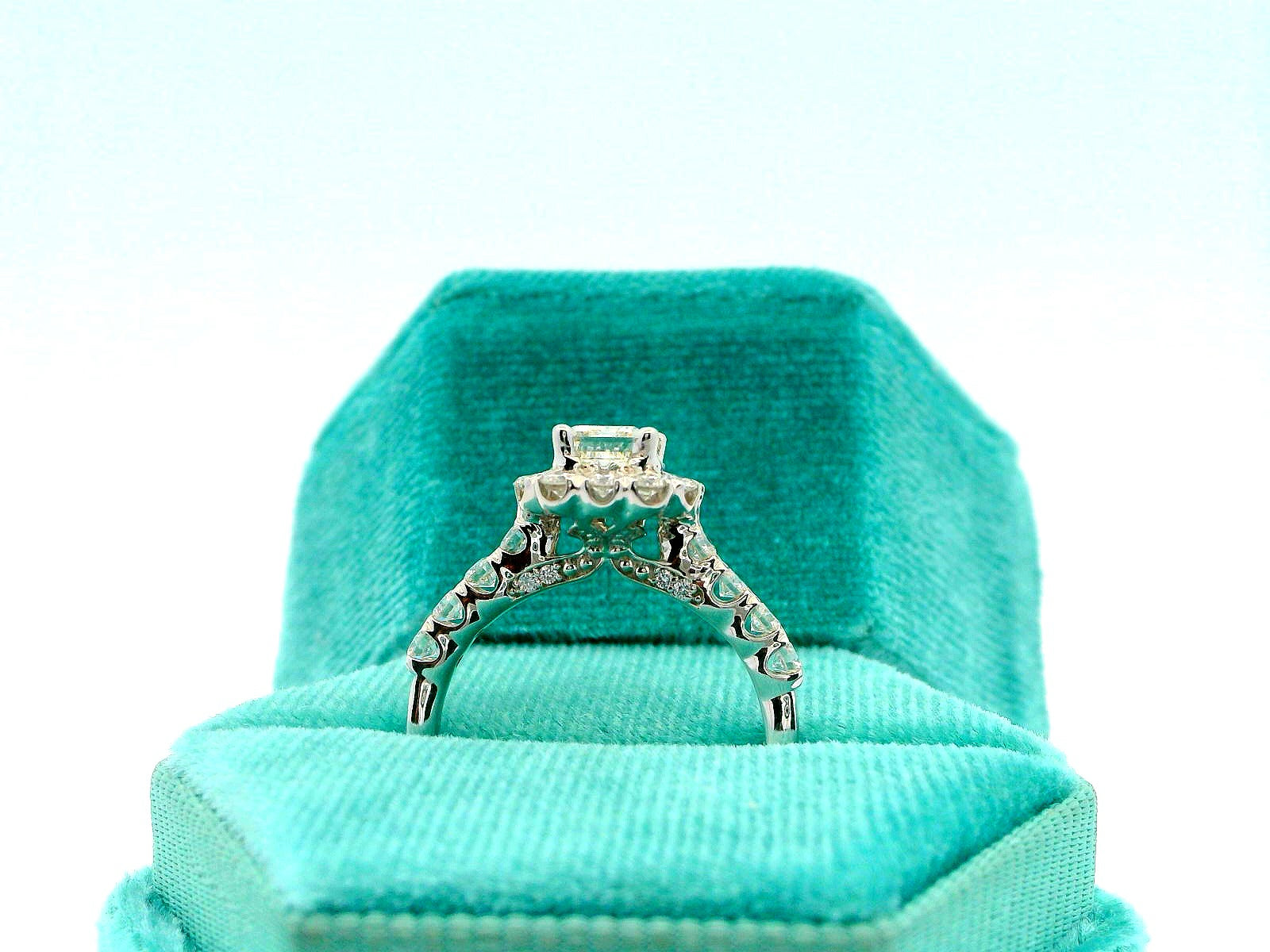 14K Elegant Designed Emerald Cut Engagement Ring