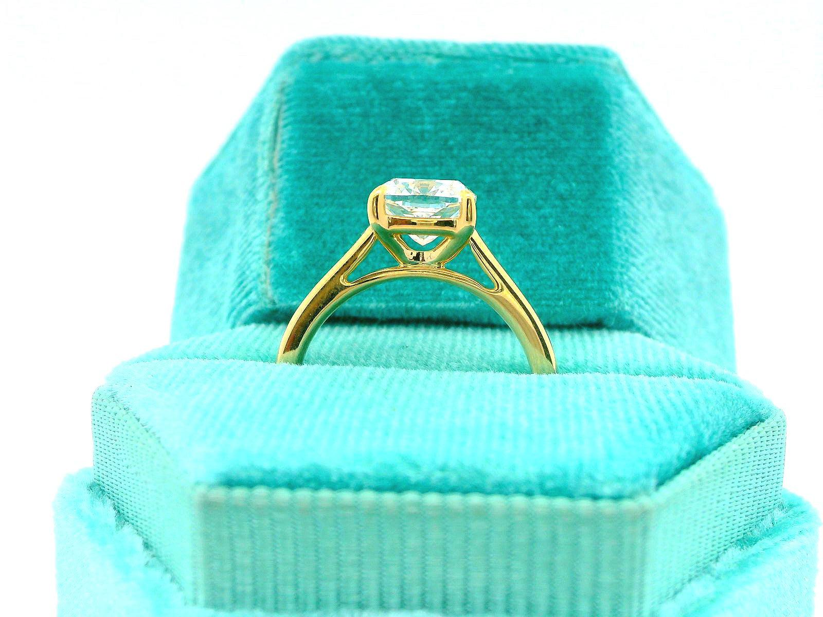 14K Solitaire Cushion Cut Engagement Ring