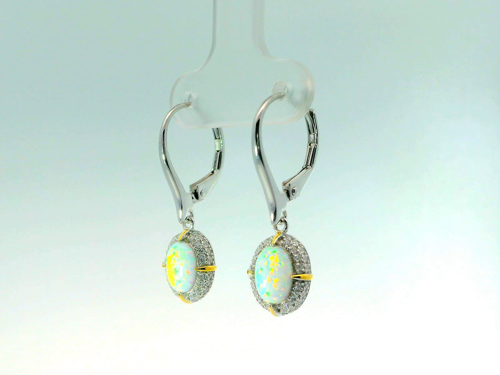 Charles Garnier Sterling Silver Opal Dangles