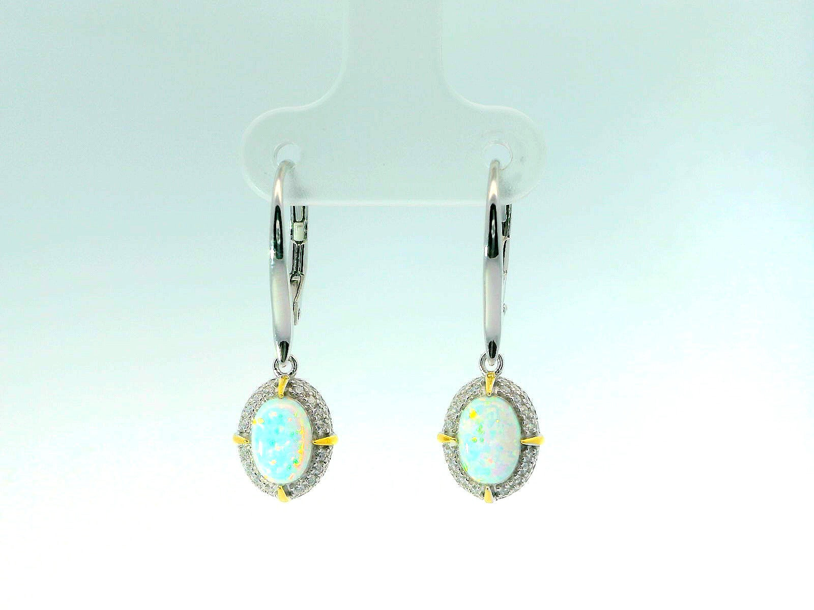 Charles Garnier Sterling Silver Opal Dangles