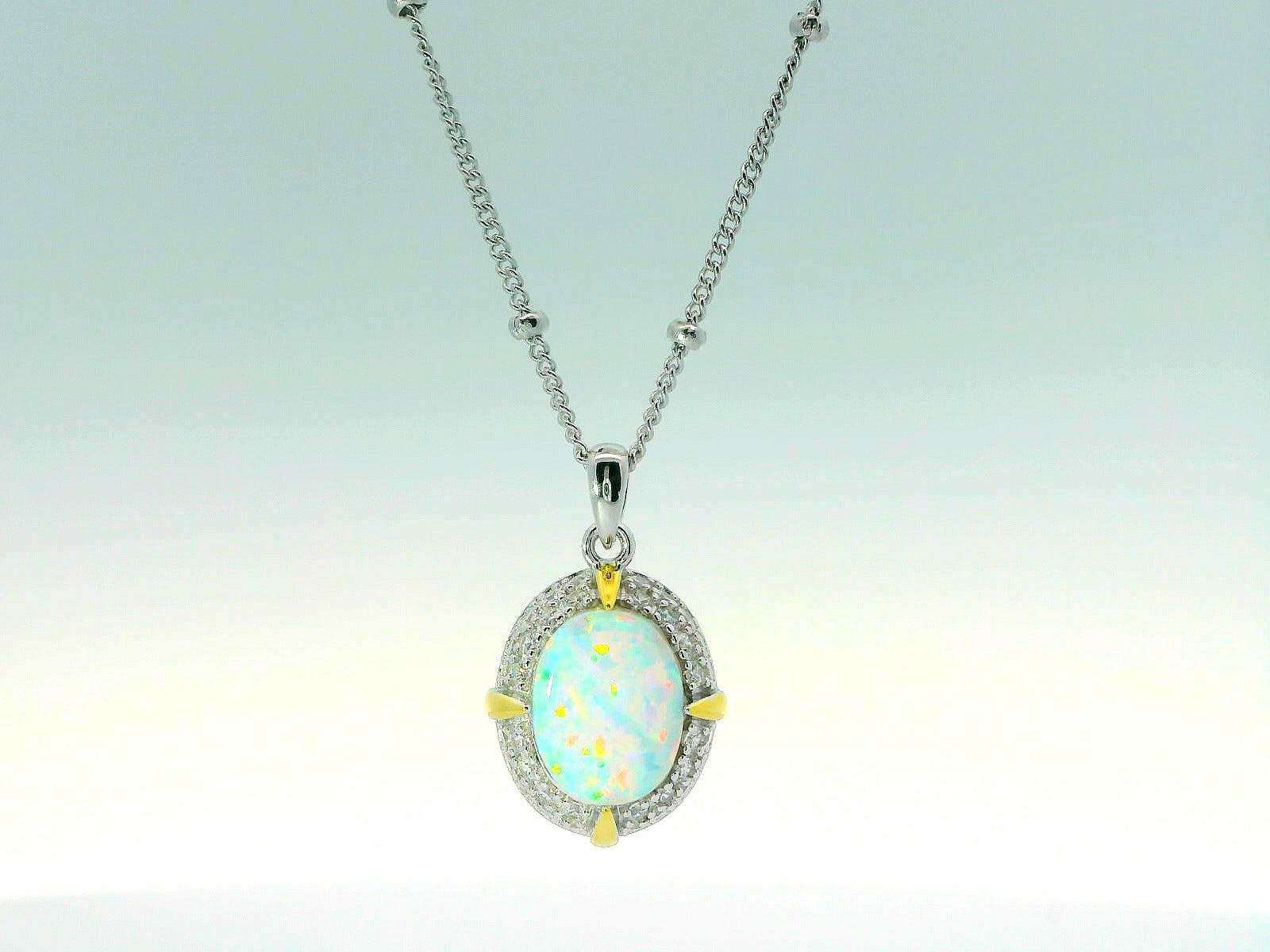 Charles Garnier Oval Opal Beaded Necklace