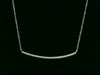 14K White Gold Curved Diamond Bar Necklace