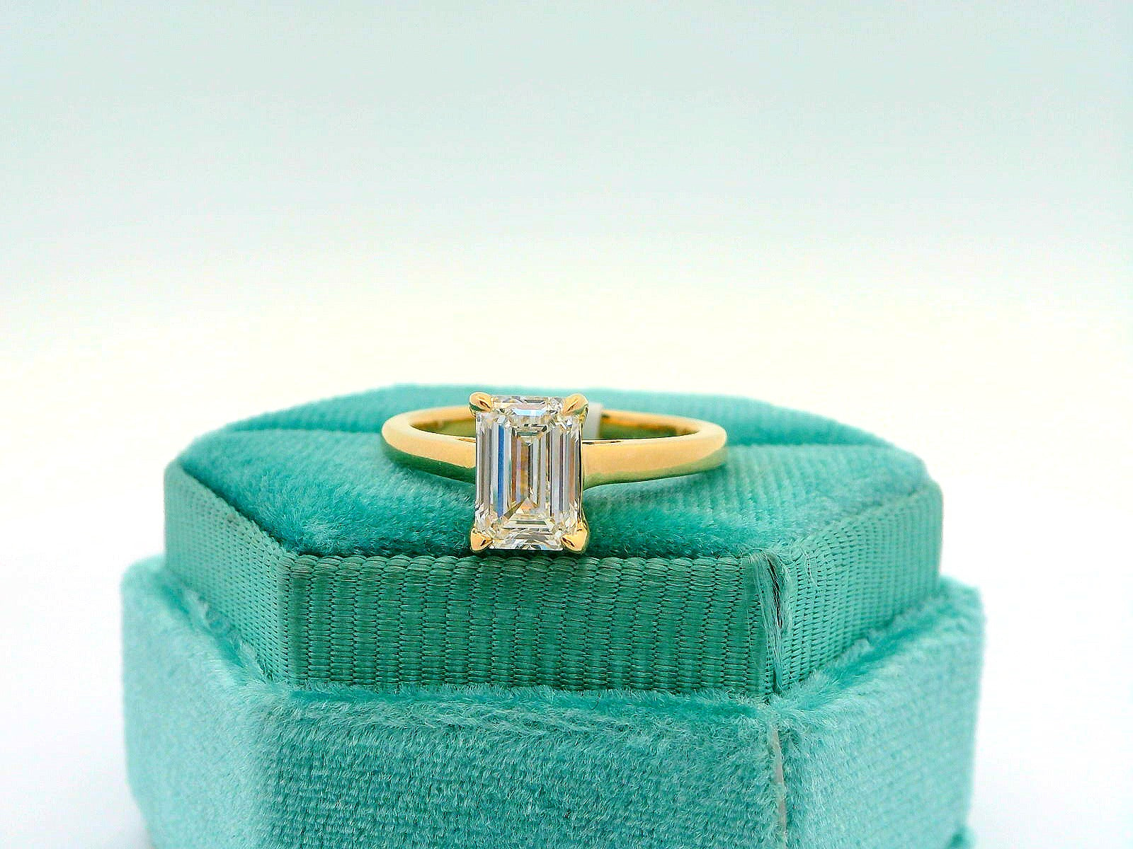 14K Solitaire 1.5CTW Emerald Engagement Ring