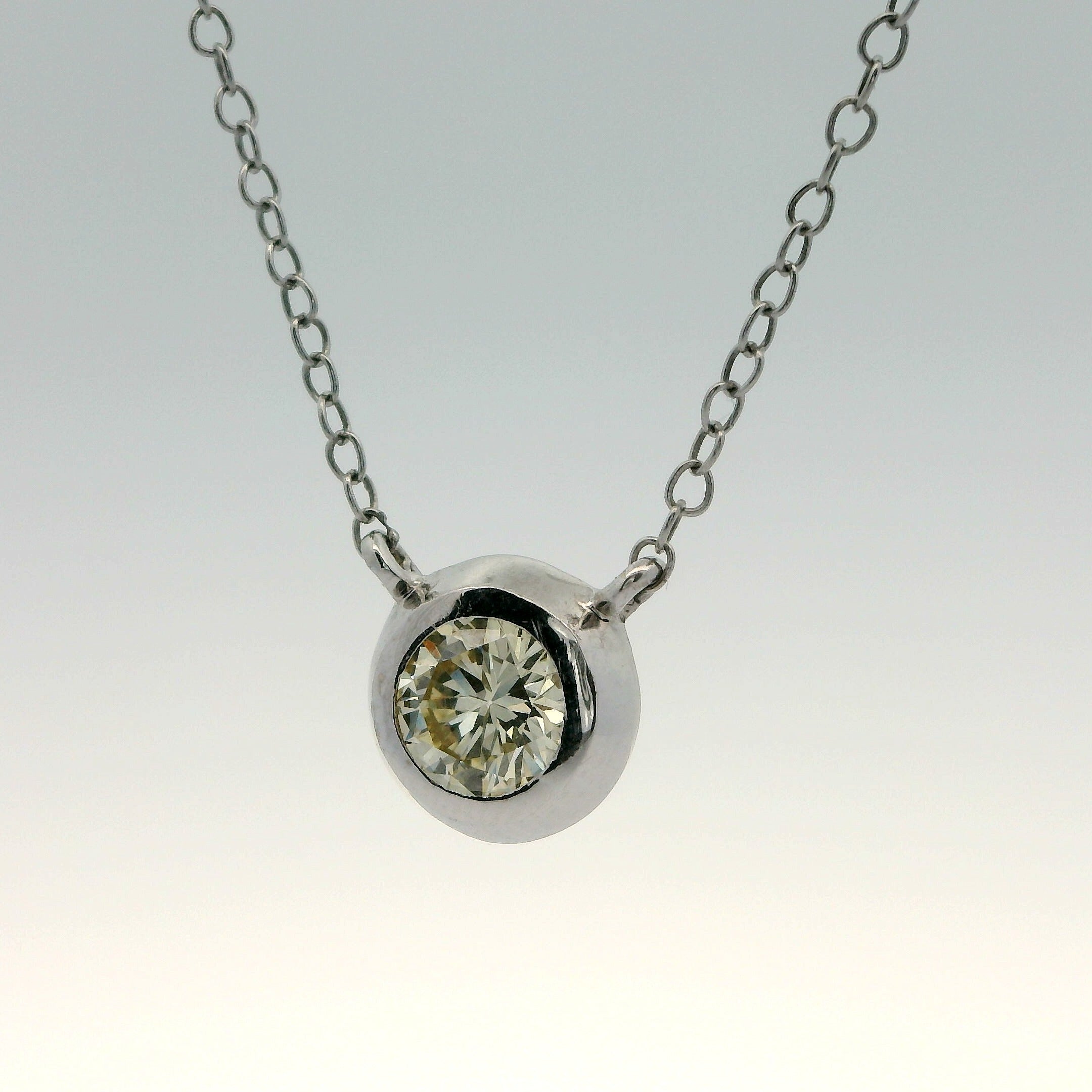 14K 0.50CTW Bezel-Set Diamond Necklace