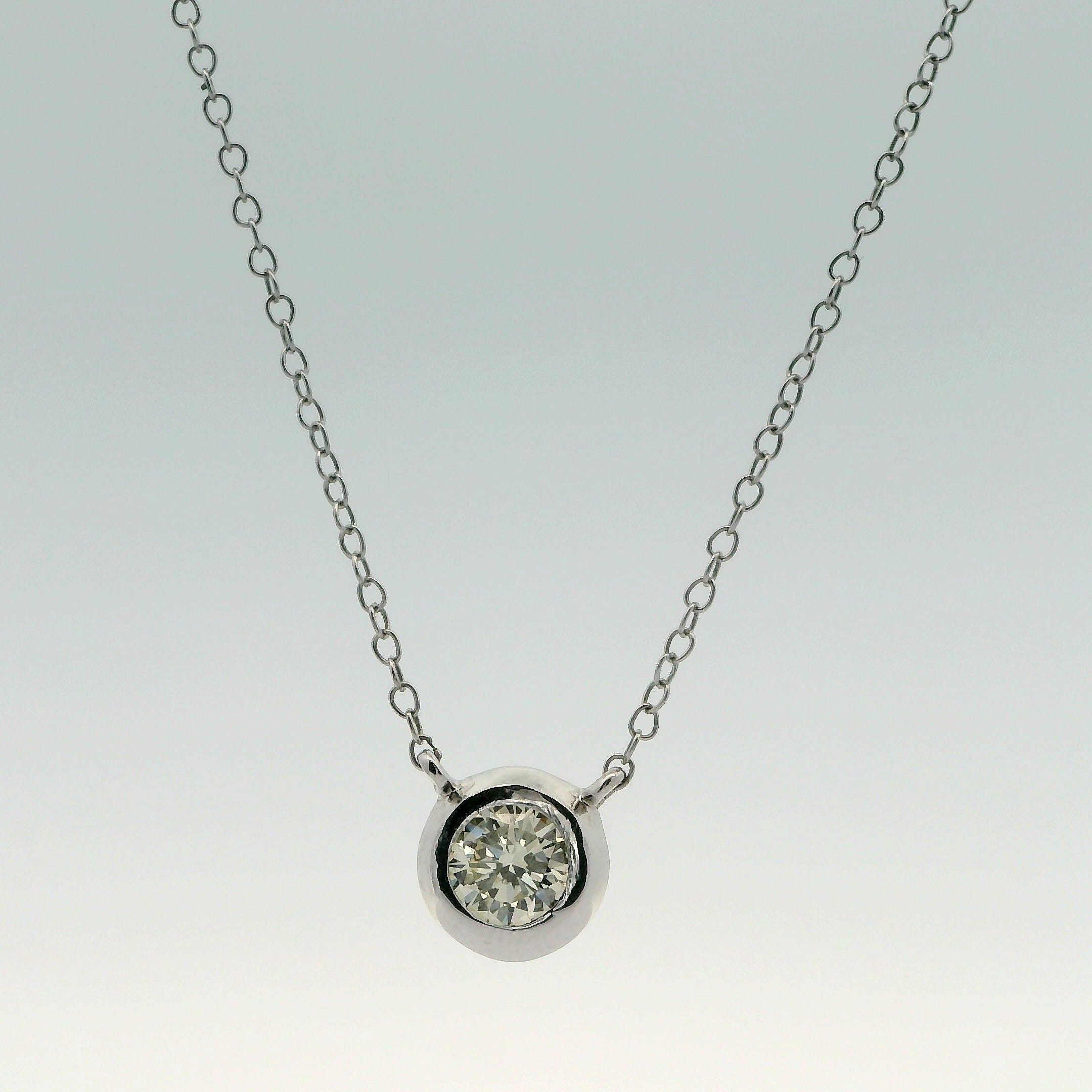14K 0.50CTW Bezel-Set Diamond Necklace