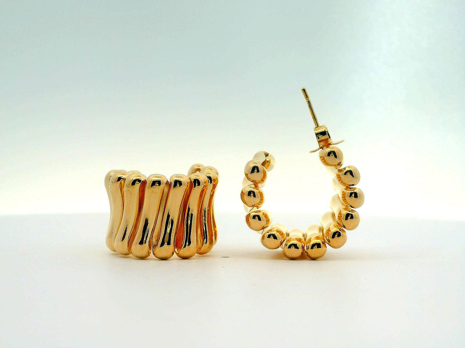 Gold Filled Chunky Gold Wave Hoops