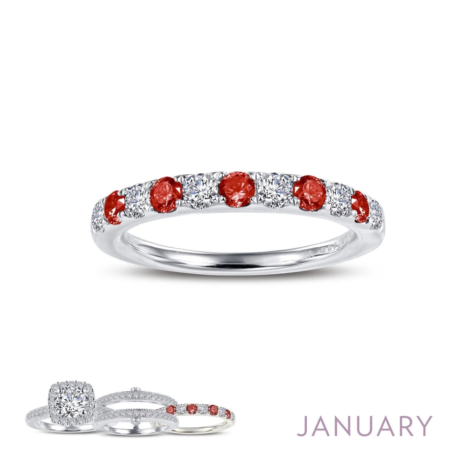 Lafonn Garnet Birthstone Band