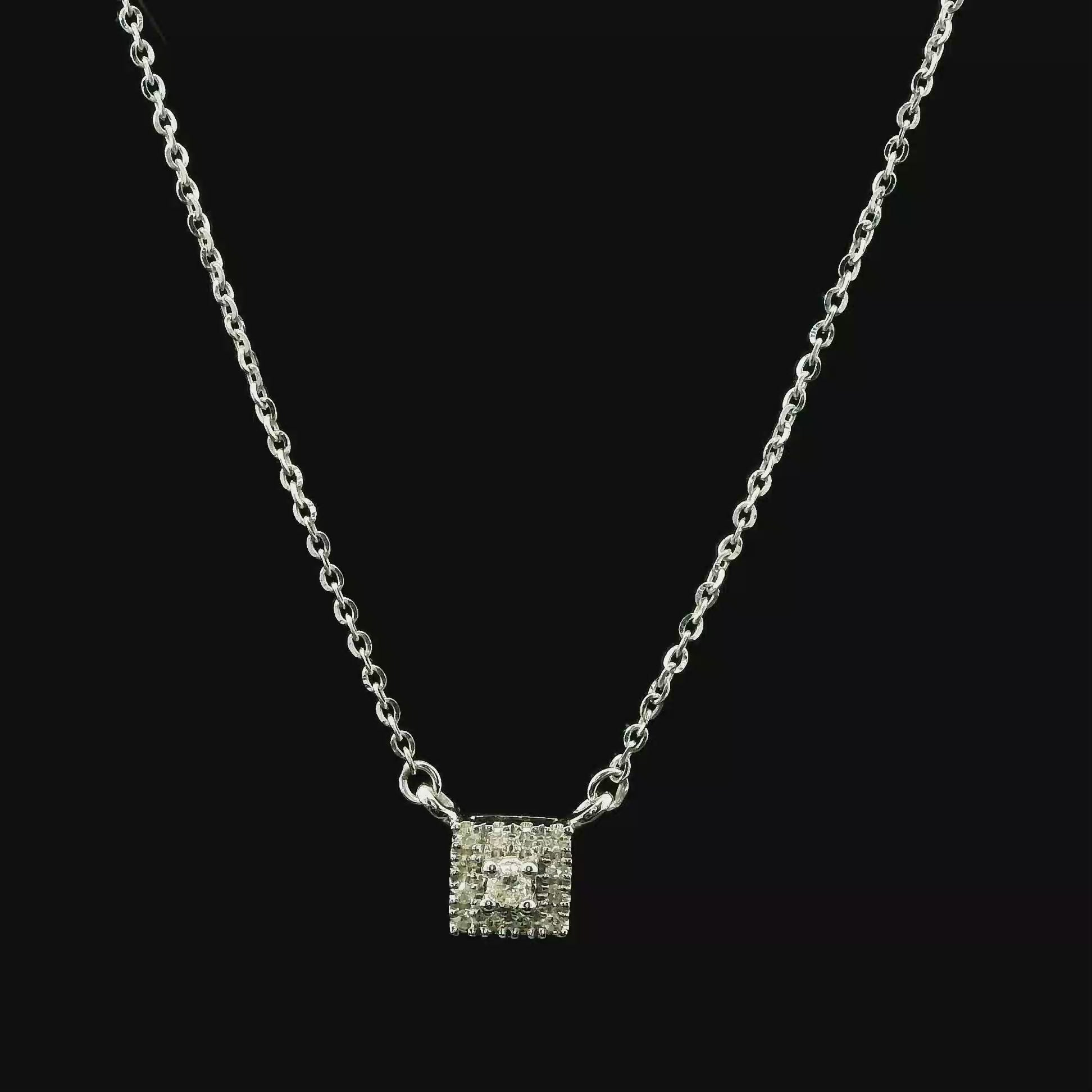 10K Square Pendant Necklace