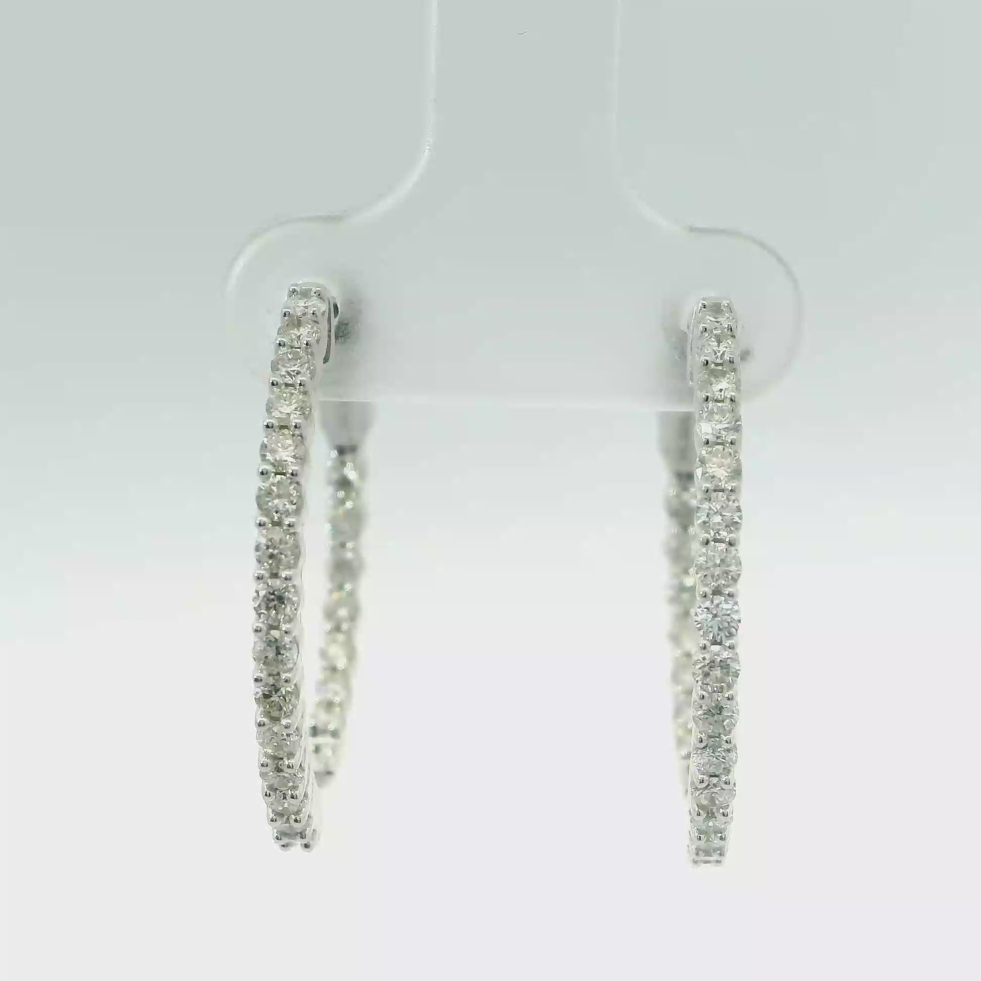 10K Diamond Hoop Earrings