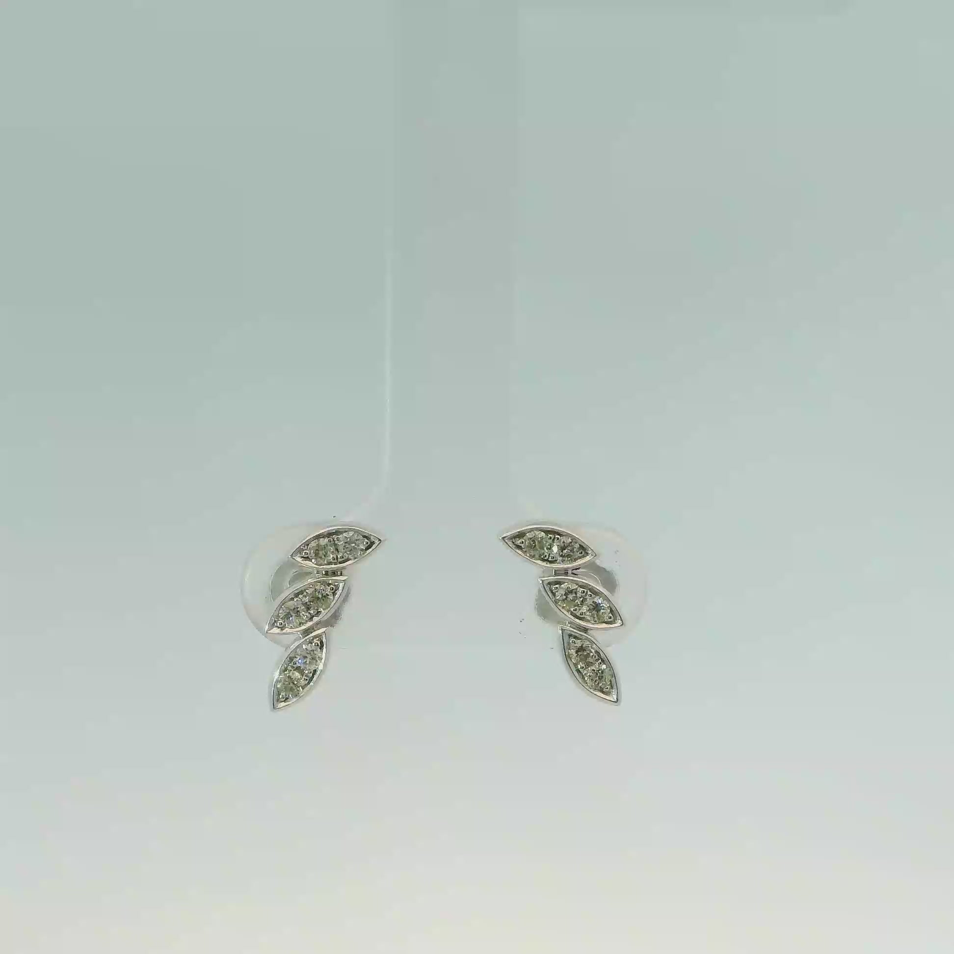 10K Diamond Feather Earrings