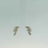 Load and play video in Gallery viewer, 10K Diamond Feather Earrings