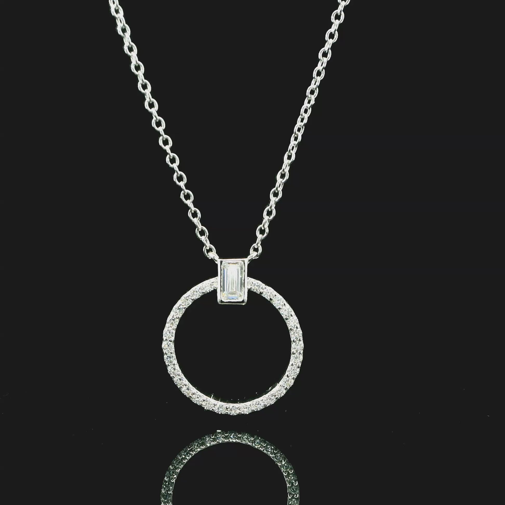 Lafonn Round Baguette Pendant Necklace