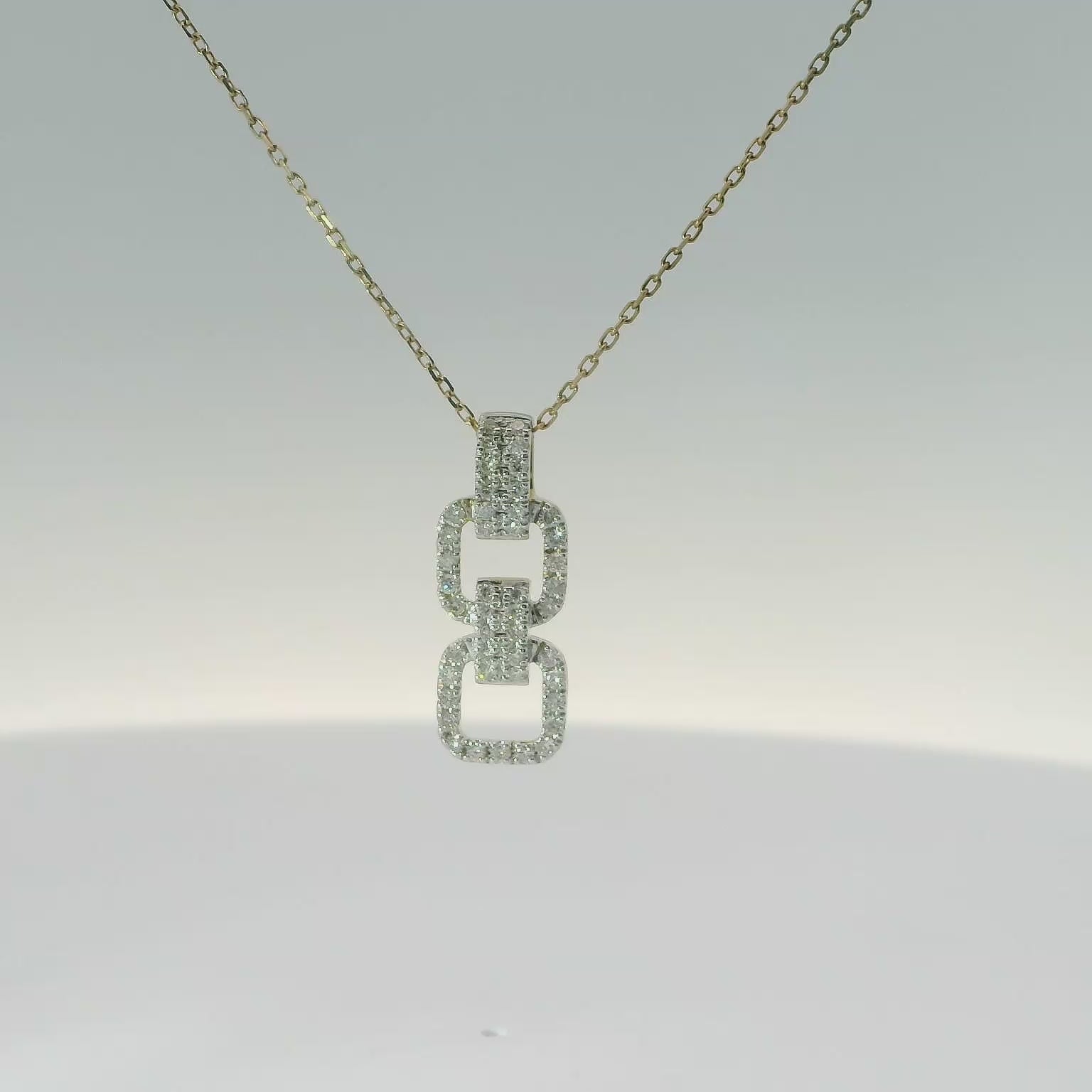 10K Cushion Pendant Necklace