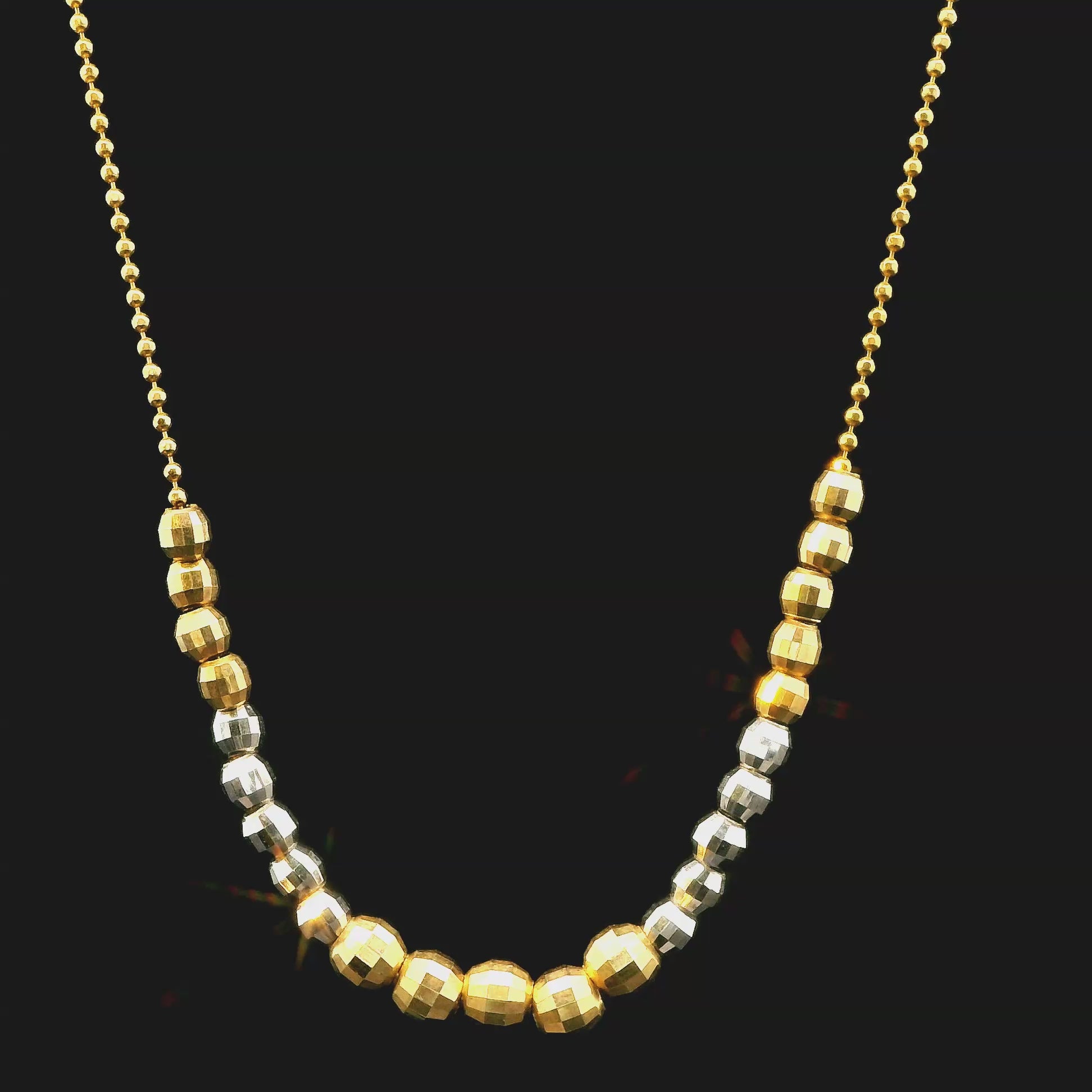 14K Two-Toned Beaded Necklace