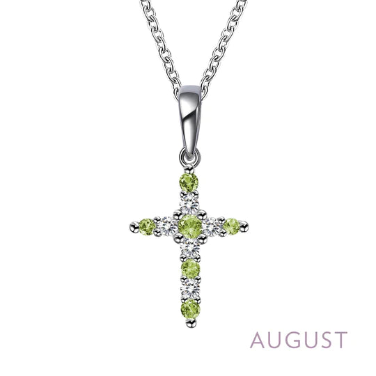 Lafonn Peridot Birthstone Cross Necklace