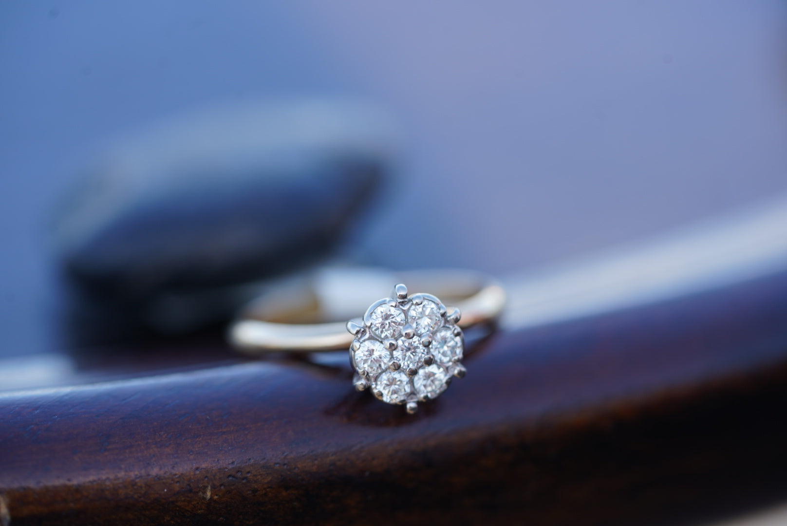 14K Flower Cluster Engagement Ring