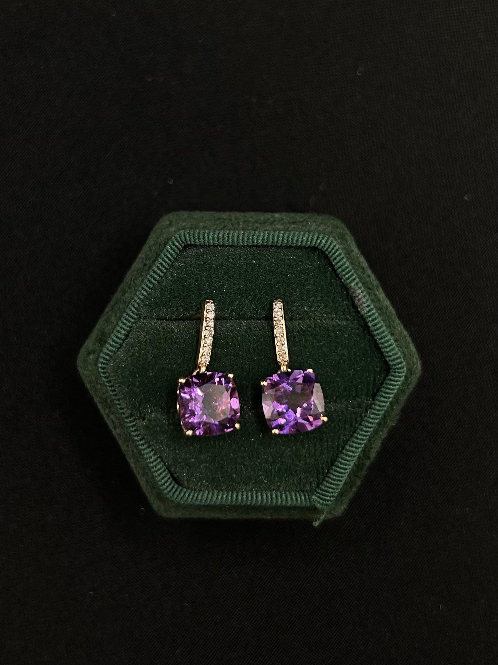 10K Amethyst Earrings